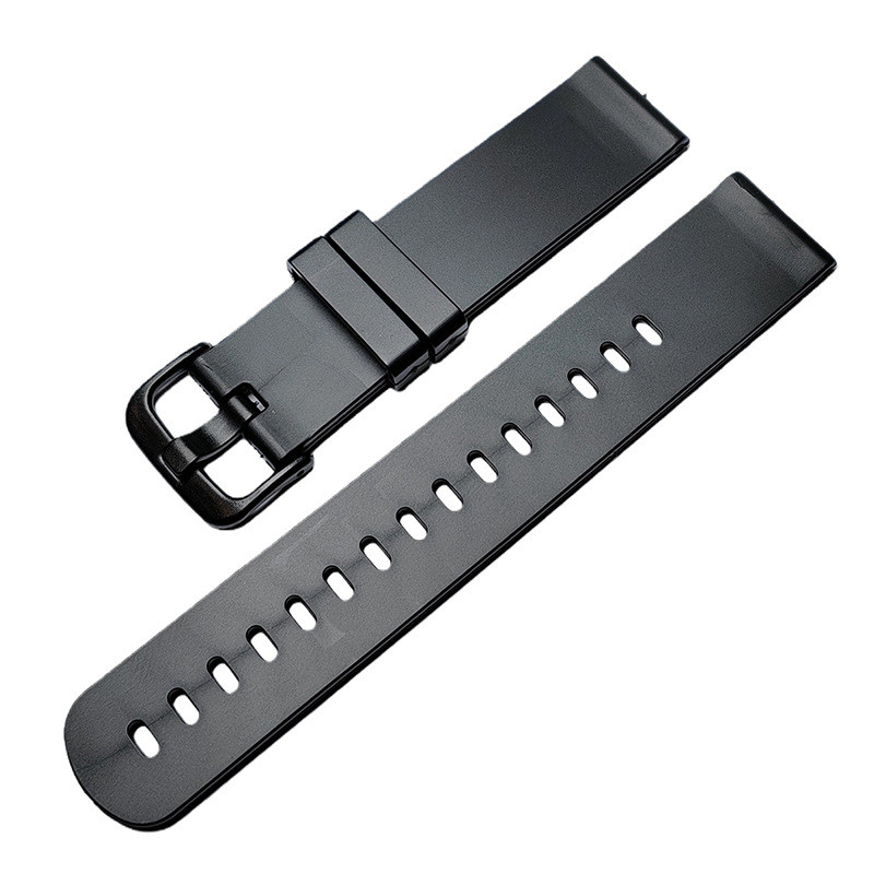 Dây đeo đồng hồ PVC nhựa màu đen 20mm 22mm – Đầu phẳng cổ điển Thanh lò xo phát hành nhanh Dây đeo đồng hồ bằng nhựa silicon Vòng đeo tay cho nam nữ Thanh thiếu niên Trẻ em