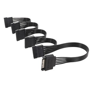 Dây cáp chia SATA 4 Pin sang 5 SATA 15 Pin tiện dụng Dây cáp chia nguồn SATA，15 Pin，Cáp chia nguồn 1 ra 5 đầu SATA