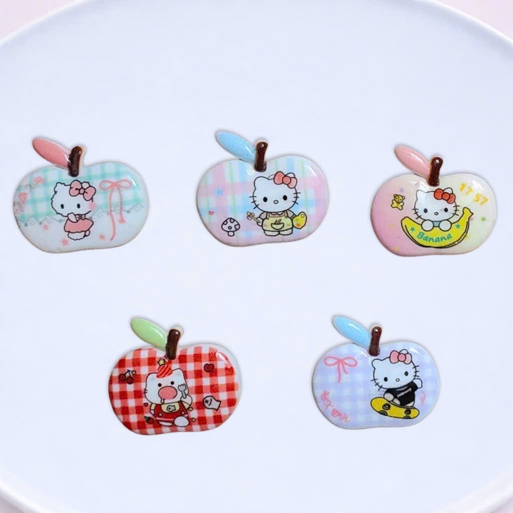 Set Charm Hello Kitty Táo Đỏ Candy Siêu Cute – Bộ Charm Kitty Apple Kawaii