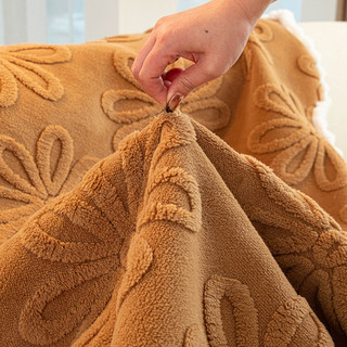 1 / 2 / 3 / 4 Ghế Kem Phong Cách Hình Đặc Biệt Màu Trơn Thoải Mái Cotton Nhung Chống Trơn Trượt Chống Trầy Xước Sofa Đệm Thu Đông Dày Ba Chiều Jacquard Ấm Áp Đệm Sofa Mùa Hè Vỏ Sofa Trang Trí Phòng Khách Cao @