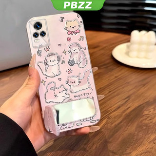Ốp lưng cho vivo v20 PRO v20se v23e v23 v21 v21e 5G Vỏ điện thoại Vỏ mềm Bảo vệ silicon chống sốc Vỏ trong suốt thiết kế mới thẩm mỹ PHIM HOẠT HÌNH CAT có giá đỡ TYYMZJ01