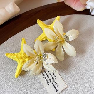Phụ Kiện Tóc Phong Cách Mùa Hè Với Họa Tiết Sao Biển và Hoa, Thích Hợp Đi Biển và Kỳ Nghỉ