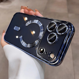  ﻿ Ốp điện thoại từ tính trong suốt mạ điện sang trọng Thích hợp cho iPhone 11 12 13 14 15 16 17 Pro Max Ốp lưng silicon TPU
