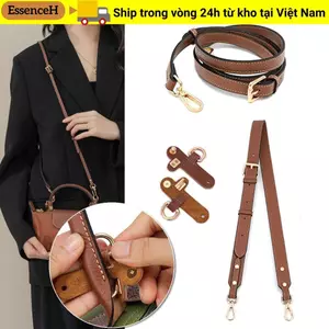 ESSENCEH Dây da thật, Khóa chuyển đổi dây đeo vai không đục lỗ, Túi xách thay thế Thắt lưng đeo chéo cho Longchamp