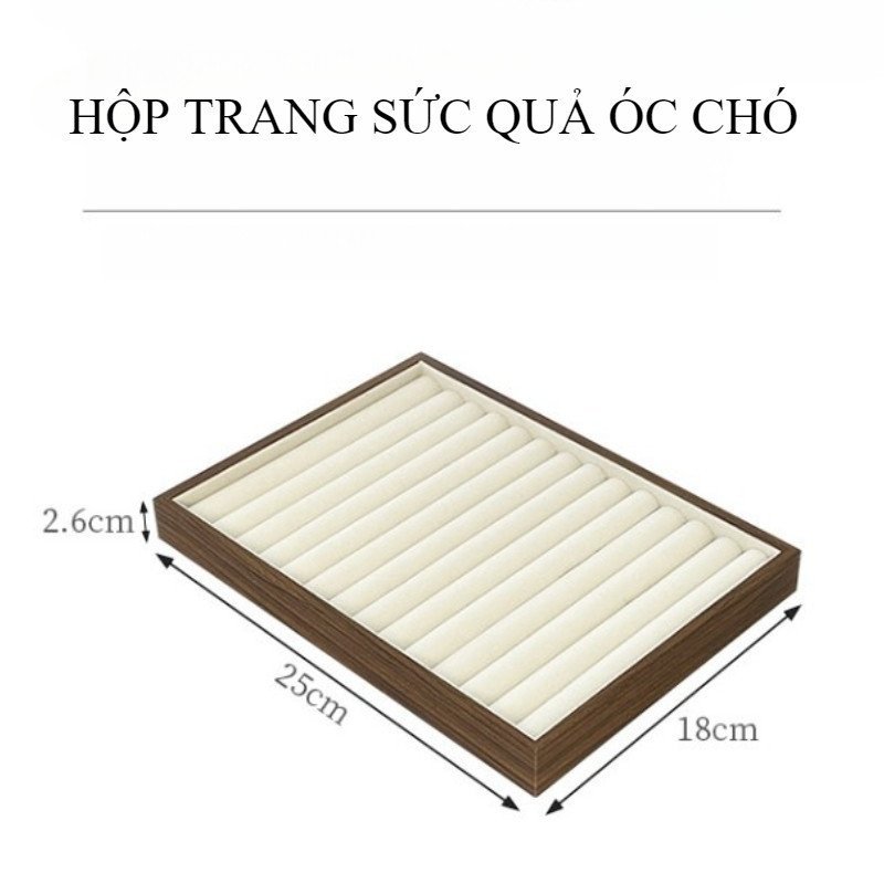 Hộp Đựng Trang Sức Gỗ Óc Chó Khay Trưng Bày Vải Nhung Mềm Bảo Vệ Lưu Trữ Lớn Nhiều Ngăn Retro