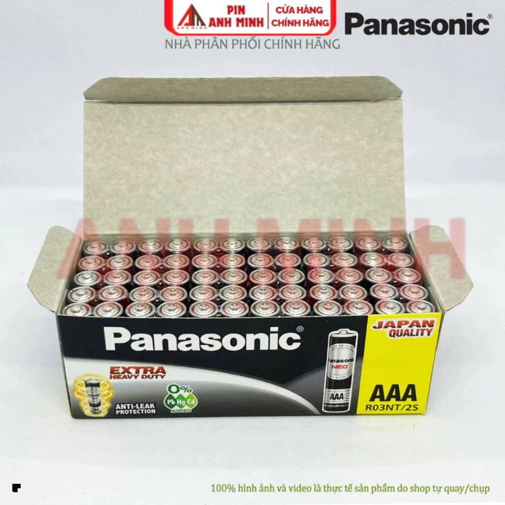 Hộp 60 Viên Pin AAA Panasonic Đũa Đen NEO R03NT-2S hàng Chính Hãng chất lượng cho loại điều khiển