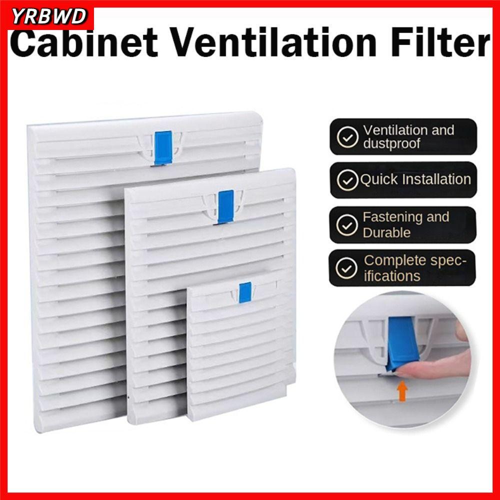 Lưới tản nhiệt quạt cửa chớp YRBWD, Bộ lọc thông gió tủ ABS màu trắng, không có ống xả quạt