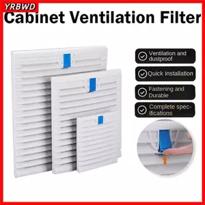 Lưới tản nhiệt quạt cửa chớp YRBWD, Bộ lọc thông gió tủ ABS màu trắng, không có ống xả quạt