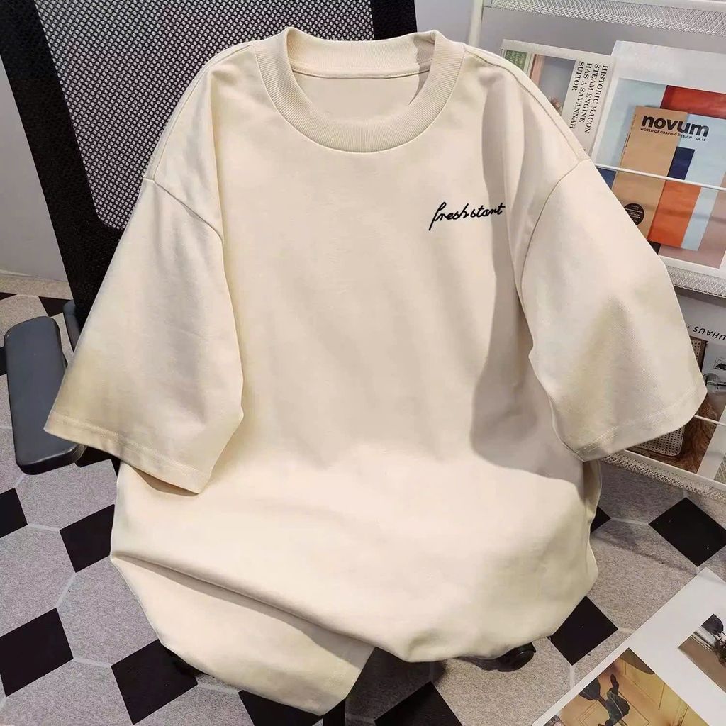 Áo phông unisex tay lỡ cotton su mát độc đáo - in chữ kí nhỏ ở nguuc