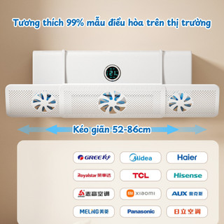Tấm Chắn Gió Điều Hòa ABS 3 Cánh Quạt Xoay 180 Độ, Kéo Giãn 52-86cm Cản Gió Máy Lạnh Cho Mẹ Và Bé