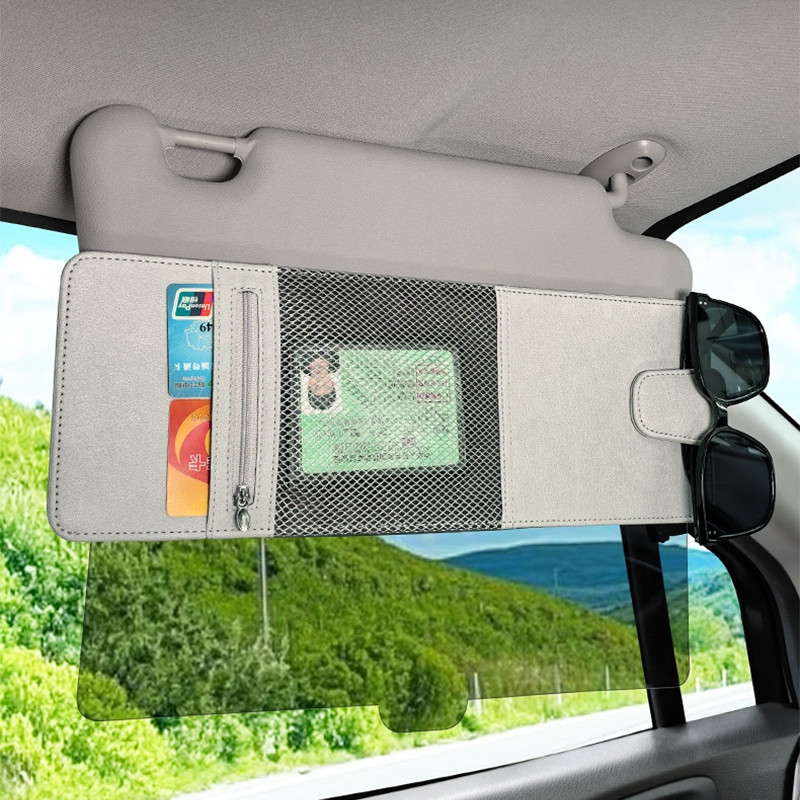 SEAMETAL 2in1 tổ chức kính mắt, kẹp thẻ, chống chói, che nắng ô tô mở rộng