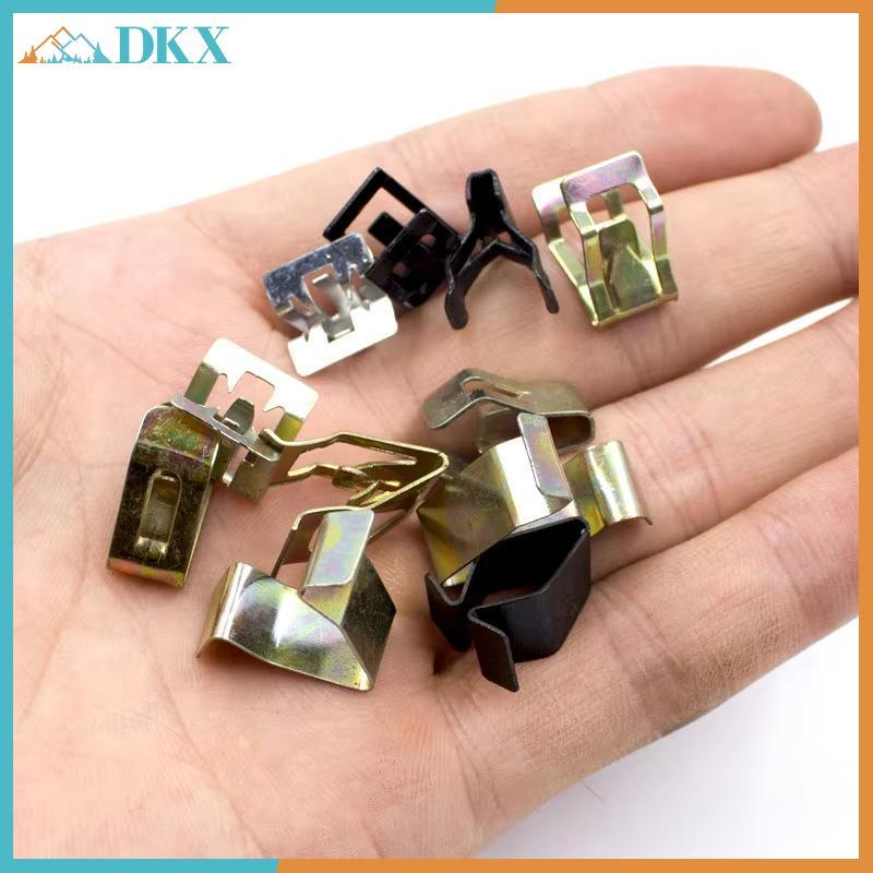 DKX 10 Chiếc Đa Năng Tự Động Mặt Trước Bảng Điều Khiển Dash Giữ Đinh Tán Chốt Loại U Kẹp Cho Tất Cả Xe Ô Tô Bảng Viền Kẹp Kim Loại.