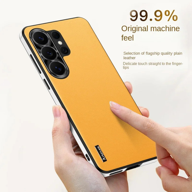 Ốp lưng chống sốc họa tiết da sang trọng cho Samsung S26 Ultra S26 + Galaxy S25 Ultra S24 Plus s23 Vỏ bảo vệ Camera mỏng