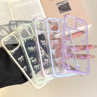 Đơn Giản Rắn Màu Bowknot Trường Hợp Điện Thoại Cho iPhone 17 16 15 14 13 12 11 Pro Max X Xr Xs Max 7 8 Plus