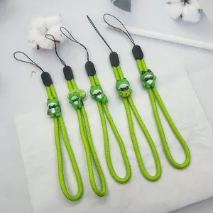 Ếch dễ thương Dây buộc điện thoại di động đa năng Thiết kế hoạt hình, Dây đeo cổ tay Móc khóa Mặt dây chuyền