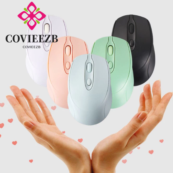 Chuột không dây COVIEEZB Macaron, Chuột không dây công thái học 1600DPI có thể sạc lại, Chuột chơi game 2.4Ghz + BT5.0 Cắm và chạy Tuổi thọ pin dài Chuột không dây Morandi Văn phòng / Nhà