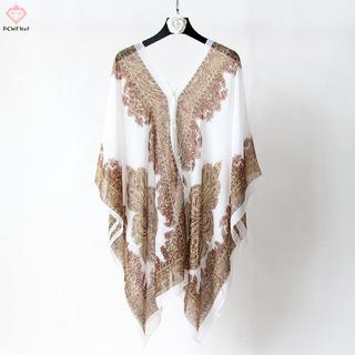 Khăn choàng thời trang chống nắng đi biển, dáng rộng có nút buộc
