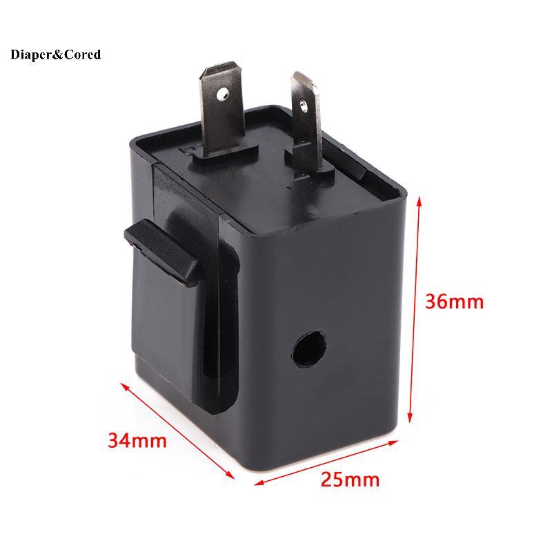 DIAPER & CORED Phụ kiện xe máy 2 chân LED Flasher Rơle với Buzzer 12V Tần số có thể điều chỉnh của tín hiệu rẽ Blinker Rơle chỉ báo YTH