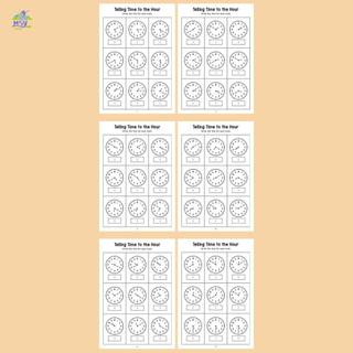 Nhãn dán đồng hồ giáo dục cho trẻ em Bộ dụng cụ học tập thời gian 2-6 có sách bài tập thực hành