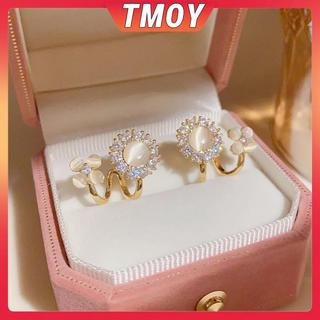 Tinh tế đơn giản - Bông tai pha lê hình mèo mắt đá zircon, phụ kiện thời trang cho nữ dự tiệc và quà tặng