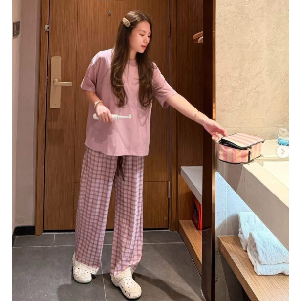 BỘ NGỦ MO.TI.E QUẦN KẺ CARO NỮ