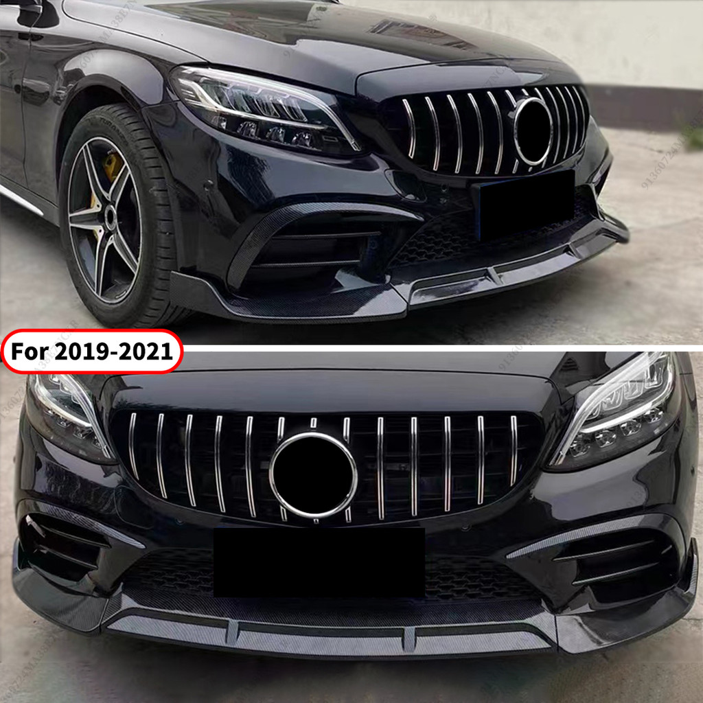 BRABOS Phong Cách Trước Đập Khí Bộ Chia Ốp Lưng Môi Cho Xe Mercedes Benz C Lớp W205 2014 2015 2016 2017 2018 2019 2020 2021 Phụ Kiện Điều Chỉnh Tấm Chắn