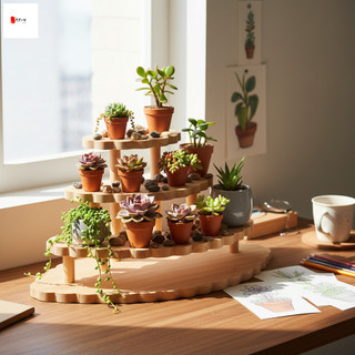 Gỗ nguyên khối Tầng Đế trưng bày Máy tính để bàn Sắp xếp lưu trữ Kệ nhiều lớp cho các chất mọng nước sưu tập và đồ chơi
