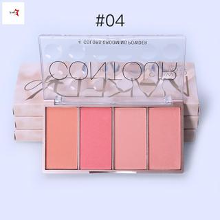 Bảng viền má hồng tự nhiên 4 màu - Họa tiết mịn màng mềm mại để trang điểm sân khấu tiệc tùng