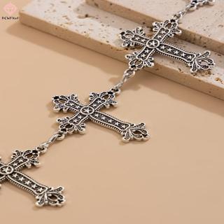 [PCW-T] Gothic Cross Có Thể Điều Chỉnh Y2K Thắt Lưng Kim Loại Màu Bạc Dây Thắt Lưng Dành Cho Nữ Váy Vintage Thắt Lưng Thời Trang Cơ Thể Trang Sức Quà Tặng