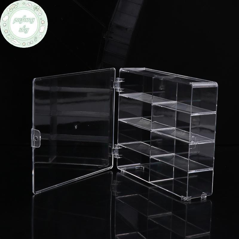 PUSKY 1 Cái Chống Bụi Xe Chống Đấm Dính Tường Trong Suốt Hộp Bảo Quản 1: 64 Acrylic Xe Hiển Thị Hộp Cho Xe Mô Hình Tủ Đồ Chơi Ra VN