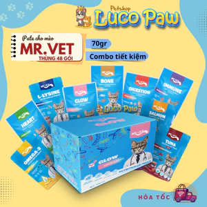 Pate cho Mèo Mr.Vet / MrVet gói 70gram - Bổ sung Omega-3, Vitamins, L-Lysine, Iron, DHA tốt cho Mèo