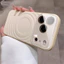 Ốp điện thoại từ tính cửa sổ lớn màu cho IPhone 17 Pro Max 15 16 pro max Vỏ bảo vệ điện thoại màu chống rơi Vỏ silicon mềm Ốp lưng trong suốt