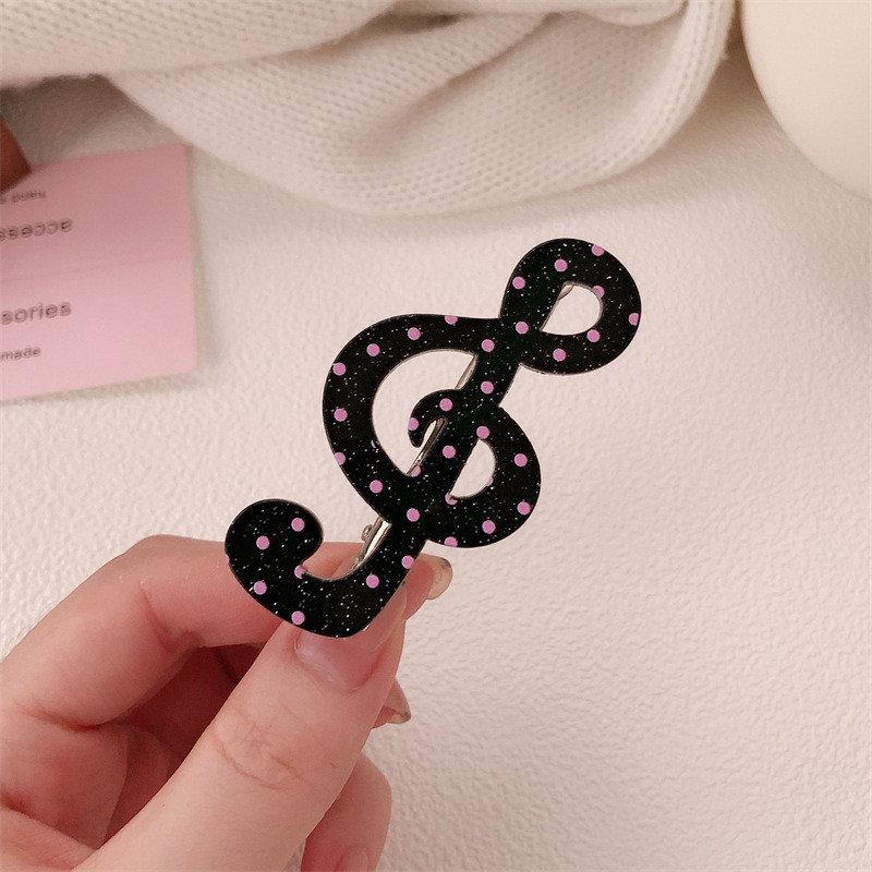 Mới Chấm Bi Âm Nhạc Biểu Tượng Kẹp Tóc Dễ Thương Và Ngọt Ngào Nổ Bên Kẹp Mỏ Vịt Sọc Kẹp Phụ Kiện Tóc