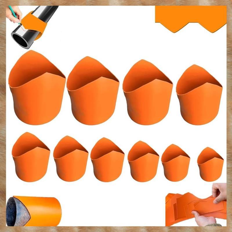 [S Z] Bộ mẫu yên ống (20-200mm), 10 hướng dẫn cắt cách nhiệt cho ống kim loại, ống nước