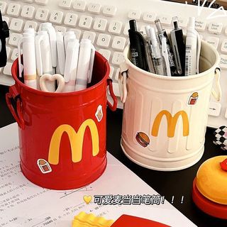 McDonald 's Hộp Đựng Bút Nhỏ Xô Sinh Viên Để Bàn Đồ Trang Trí Dễ Thương Văn Phòng Phẩm Trang Điểm Bàn Chải Lưu Trữ RCMT