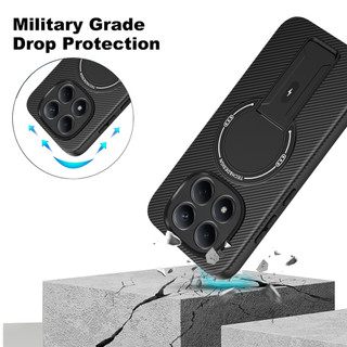 Dành Cho Xiaomi POCO M8 Pro 5G Ốp điện thoại Carbon Tecture Cứng Cạnh Mềm Có Thể Gập Lại Đứng Chống Sốc Chống Rơi Mỏng Bao