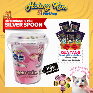 [HŨ 24 THÌA] Súp Thưởng Cho Mèo Silver Spoon Dạng Thìa Vị Cá Ngừ/Cá Ngừ Vằn/Thịt Gà/Hải Sản/Cá Hồi