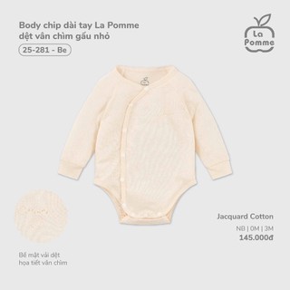 La pomme SS2026 BST sơ sinh La Pomme dệt vân chìm gấu nhỏ - Be cho bé T1.4