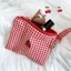 Túi đựng son môi mỹ phẩm FAVORITEGOODS, Túi trang điểm vải dung tích lớn, Ví đựng tiền xu anh đào kẻ sọc di động