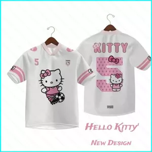 Áo thun Hello Kitty màu hồng hoạt hình, phù hợp dạo phố | Sản phẩm hàng đầu từ Sanrio