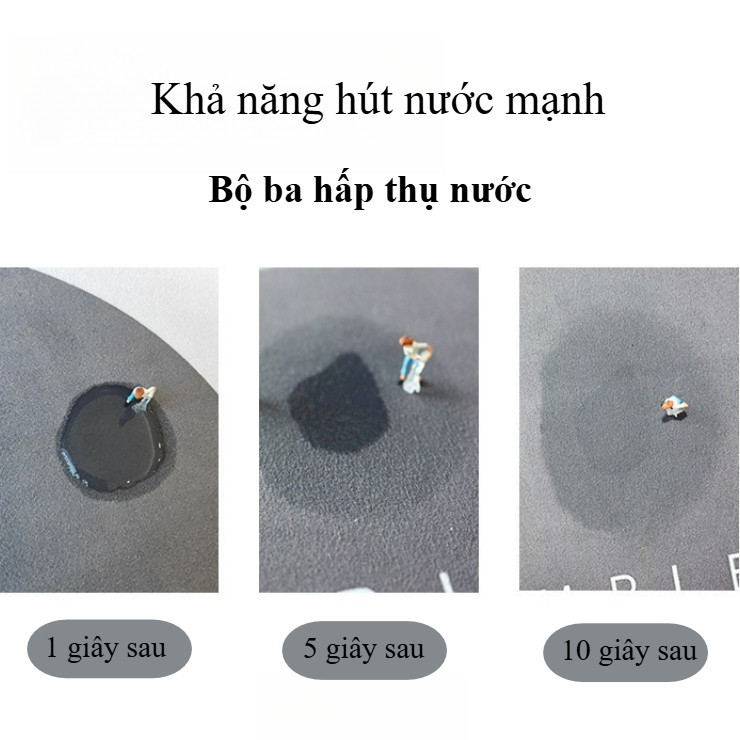 Thảm lau chân cao cấp 2 cái 40x60cm + 40x120cm, thấm nước siêu tốc, chống trơn trượt, dễ vệ sinh