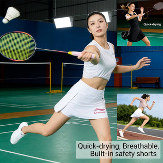 Li-Ning Váy Ngắn Thể Thao Nữ Hợp Thời Trang Cho Quần Vợt, Cầu Lông - Chống Tiếp Xúc
