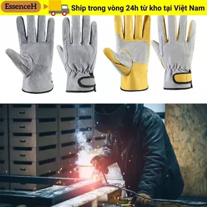 Găng Tay Chống Cắt ESSENCEH, Găng Tay Hàn Chống Cháy Vàng Xám, Dụng Cụ Thợ Hàn Vật Dụng BBQ Găng Tay Làm Việc Chịu Nhiệt Nơi Làm Việc