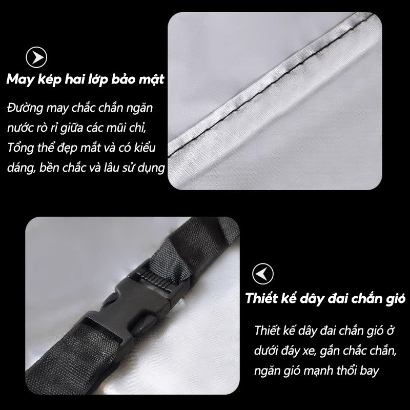 Bạt Phủ Xe Máy - Chất Liệu Dù Oxford Cao Cấp Chống Nắng Nóng Mưa Bụi, Vải Dù Cao Cấp Trùm Kín Bảo Vệ Xe Ngoài Trời