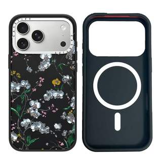 CASECASE X SHANGHCHENGSHI Full Blossom Vỏ Điện Thoại Máy Ảnh Màu Trắng Vòng Phiên Bản Mờ Đen Cứng Hút Từ Tính Tác Động Dành Cho Apple IPhone 13 14 15 16 17 Pro Max Air Plus