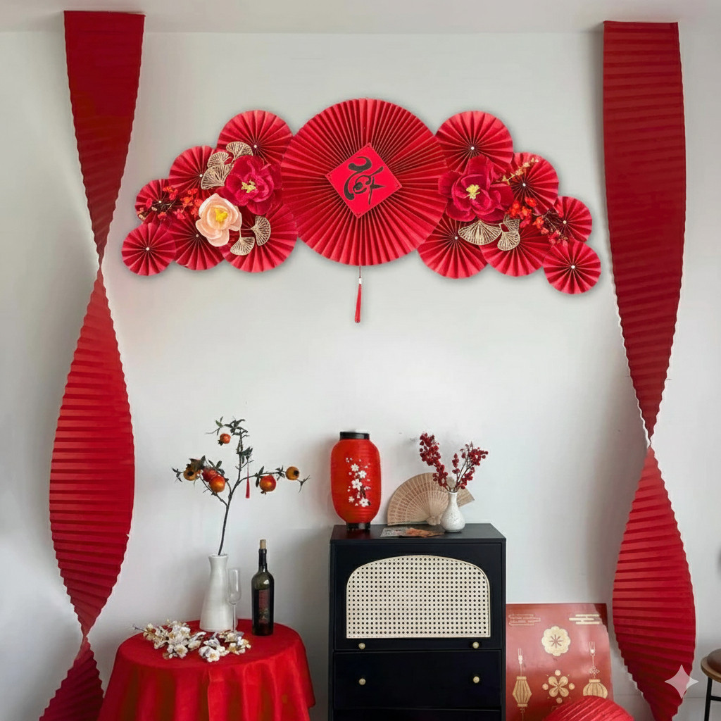 Set Phụ Kiện Trang Trí Nhà Tết Nguyên Đán, Phụ Kiện Decor Trang Trí Nhà Cửa Tết, Treo Tường May Mắn