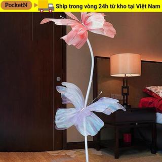 POCKETN Hoa Bướm Nhân Tạo, Bướm Lớn Lụa 50cm, Hoa Nhân Tạo Khổng Lồ Nhiều Màu Sắc Đạo Cụ Chụp Ảnh Đám Cưới Phông Nền
