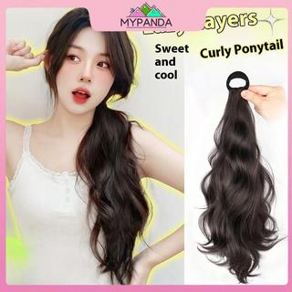 MYPANDA Làn sóng tự nhiên tóc giả đuôi bện nữ - Tóc dài thoáng mát có dây cố định thấp cổ
