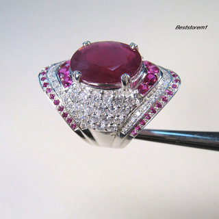 Cửa hàng tốt nhất| Lấp Lánh Kẻ Sọc Giả Đá Ruby Nhẫn Đính Hôn Nữ Món Quà Trang Sức
