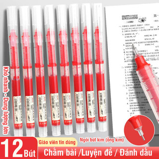 Combo 30 bút bi đỏ ngòi 0.5mm viết mượt, mực khô nhanh không lem, đồ dùng học tập cho học sinh